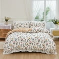thumbnail image 1 of Move Over Flower Duvet Cover Set King Ruffle Bedding Set Botanical Floral Pattern Bedding Microfiber No Filling, 1 of 8