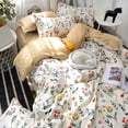 thumbnail image 1 of Move Over Flowers Bedding Sets Twin Botanical Duvet Cover Flowers Polka Dot Reversible Pattern Microfiber No Filling, 1 of 7