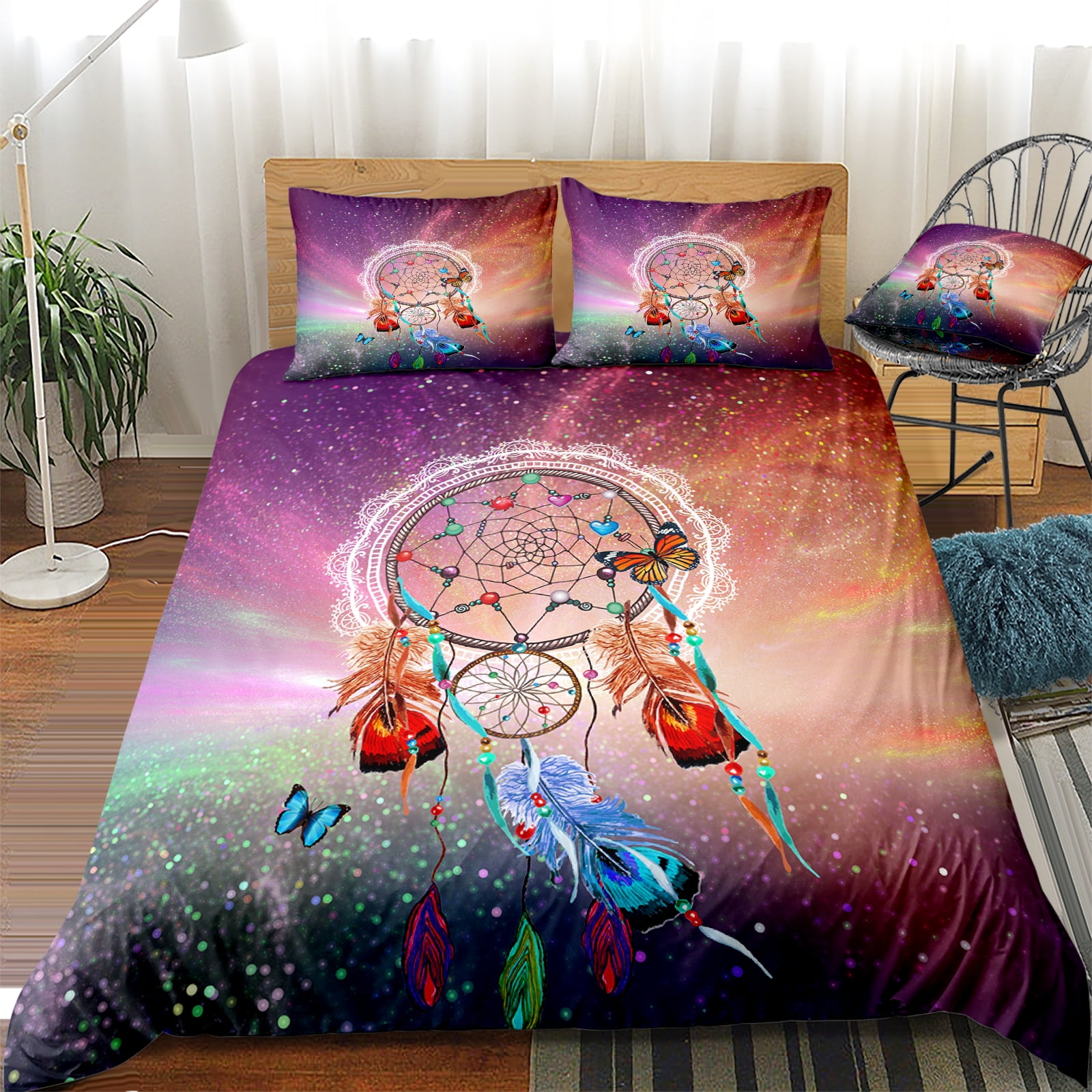 Move Over Galaxy Dream Catcher Bedding Sets Twin Butterfly Duvet Cover