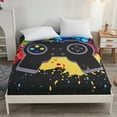 thumbnail image 1 of Move Over Gaming Single Sheet Full, Black Yellow Fitted Sheet Only, Cartoon Game Handle Pattern, Microfiber Deep Pocket up to 16", 1 of 8