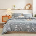 thumbnail image 1 of Move Over Gray Marble Bedding Sets Twin Silver Metallic Marble Textured Pattern Raina Marble Duvet Cover Set No Filling, 1 of 7