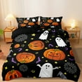 thumbnail image 1 of Move Over Halloween Bedding Set Cartoon Pumpkin and Cute Ghost Pattern Design Halloween Duvet Cover Set Queen Size, 1 of 7