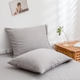 thumbnail image 1 of Move Over Light Grey Pillowcases Queen, Soft Washed Microfiber Pillow Cover Set of 2, Solid Pattern, 2 Pack, 1 of 7