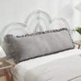 thumbnail image 1 of Move Over Light Grey Ruffle Body Pillow Sham 20x54 inches Ruffled Pattern Body Pillowcase 100% Washed Microfiber, 1 of 9