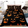 thumbnail image 1 of Move Over Orange  Black Duvet Cover Queen Black Halloween Bedding Sets Cartoon Pumpkin Pattern Microfiber No Filling, 1 of 7