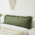 thumbnail image 1 of Move Over Ruffle Body Pillow Cover Olive Green Body Pillow Cover Soft Microfiber 20x54 Boho Body Pillow Cover, 1 of 7