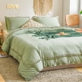 thumbnail image 1 of Move Over Shabby Chic Bedding Sets Queen Hollow Square Tassel Pattern Washed Microfiber Sage Green Duvet Cover Set, 1 of 6