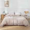 thumbnail image 1 of Move Over Taupe Ruffle Duvet Cover King Only Soft Washed Microfiber Bedding Set Ruffled Pattern No Filling, 1 of 10