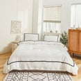 thumbnail image 1 of Move Over White Duvet Cover Set 2 Pieces 100% Washed Microfiber Pom Poms Pattern Shabby Chic Bedding Sets Twin No Filling, 1 of 7