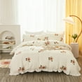 thumbnail image 1 of Move Over White Floral Duvet Cover Set King Ruffle Flowers Bedding Sets Ruffle Pattern Microfiber No Filling, 1 of 10