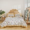 thumbnail image 1 of Move Over White Flowers Duvet Cover Set Twin Botanical Bedding Sets Ruffle Floral Pattern Microfiber No Filling, 1 of 10