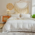 thumbnail image 1 of Move Over White Macrame Tassel Bedding Sets King Washed Microfiber Tassel Pattern Boho Chic Duvet Cover No Filling, 1 of 8