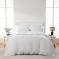 thumbnail image 1 of Move Over White Tufted Duvet Cover Set King Boho Chic Ruffle Duvet Cover Set Soft Microfiber Tufted Ruffle Bedding Set, 1 of 7