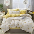 thumbnail image 1 of Move Over Yellow Flowers Bedding Sets Queen Lucky Clover Reversible Pattern Soft Microfiber Duvet Cover Set No Filling, 1 of 7