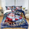 thumbnail image 1 of Move Over Santa Claus Comforter Set Queen Christmas Bedding Set for Girls Boys and Teens 4 Pieces Snowflakes and Santa Claus Pattern Xmas Comforter Set for Room Decor, 1 of 9