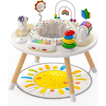 Move2Play 4-in-1 Baby Activity Center | Montessori-Inspired Design | 8 Interactive Toys | Tummy Time, Exersaucer, Jumper & Toddler Table | Baby Essential