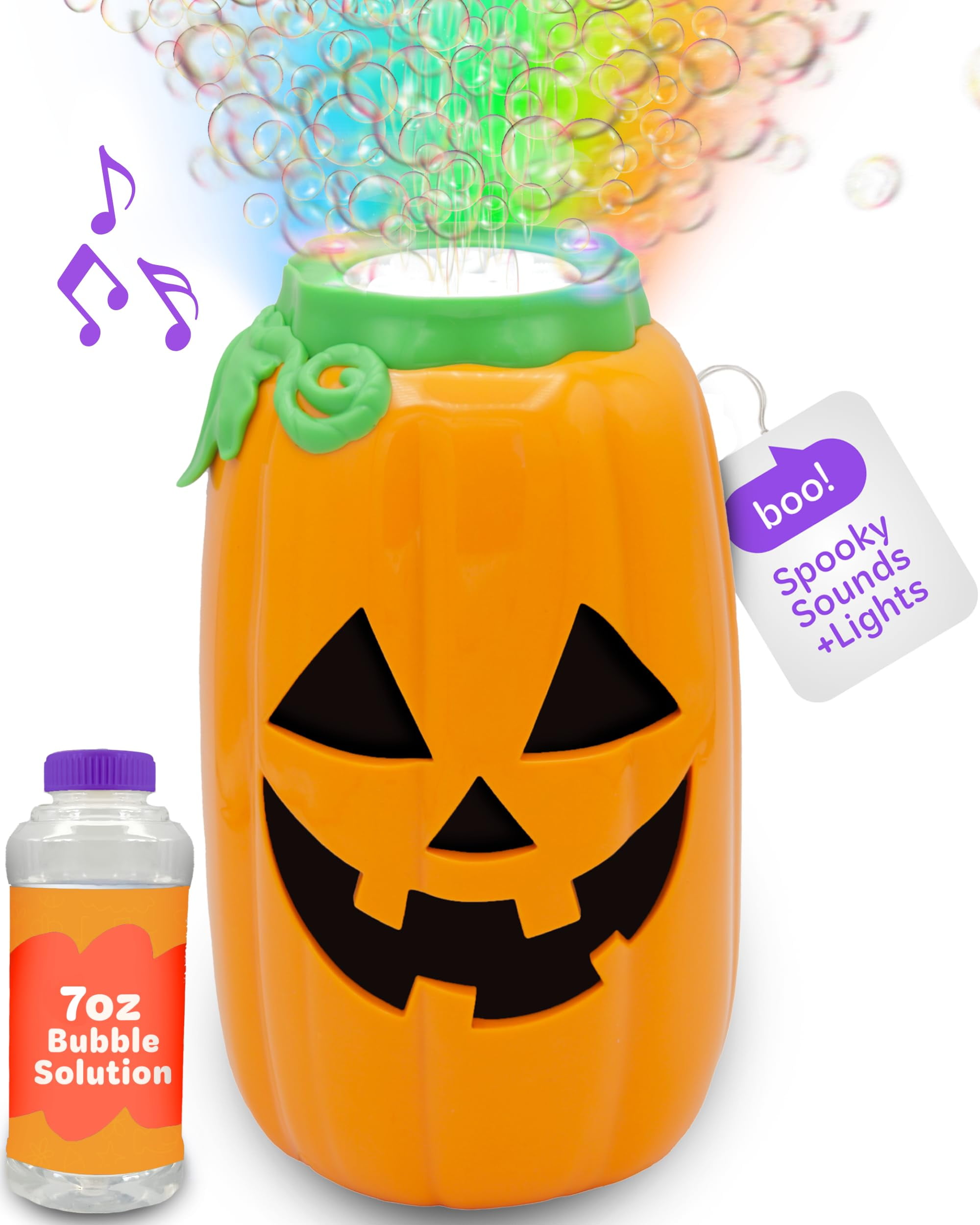 Move2Play, Halloween Bubble Machine | Indoor or Outdoor Halloween Decoration That Includes Spooky Sound Effects, Lights, and Bubbles | Halloween Party Decor | Toy for Toddlers, Kids, Adults