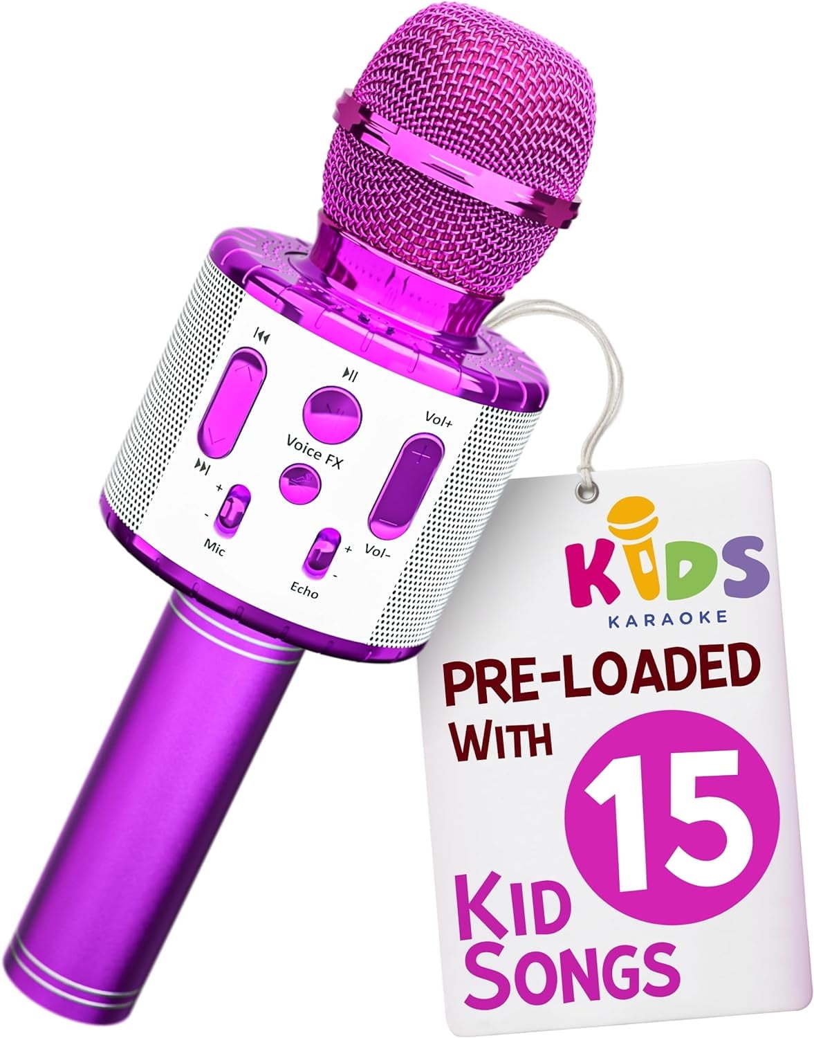 Move2Play, Kids Karaoke Microphone | Includes Bluetooth & 15 Pre-Loaded  Nursery Rhymes | Birthday Gift for Girls, Boys & Toddlers | Girls Toy Ages  2, ...