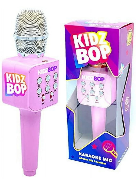 Move2Play, Kidz Bop Karaoke Bluetooth Microphone | The Hit Music Brand for Kids | Birthday Gift for Girls and Boys | Toy for Kids Ages 4, 5, 6, 7, 8+ Years Old