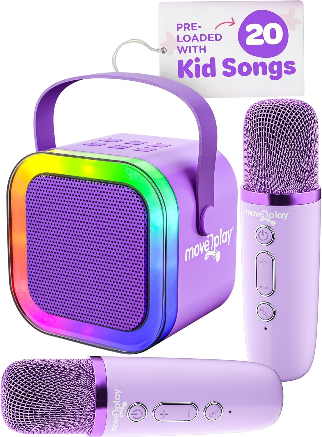 Move2Play Mini Karaoke Machine for Kids | includes 20+ Kids Songs