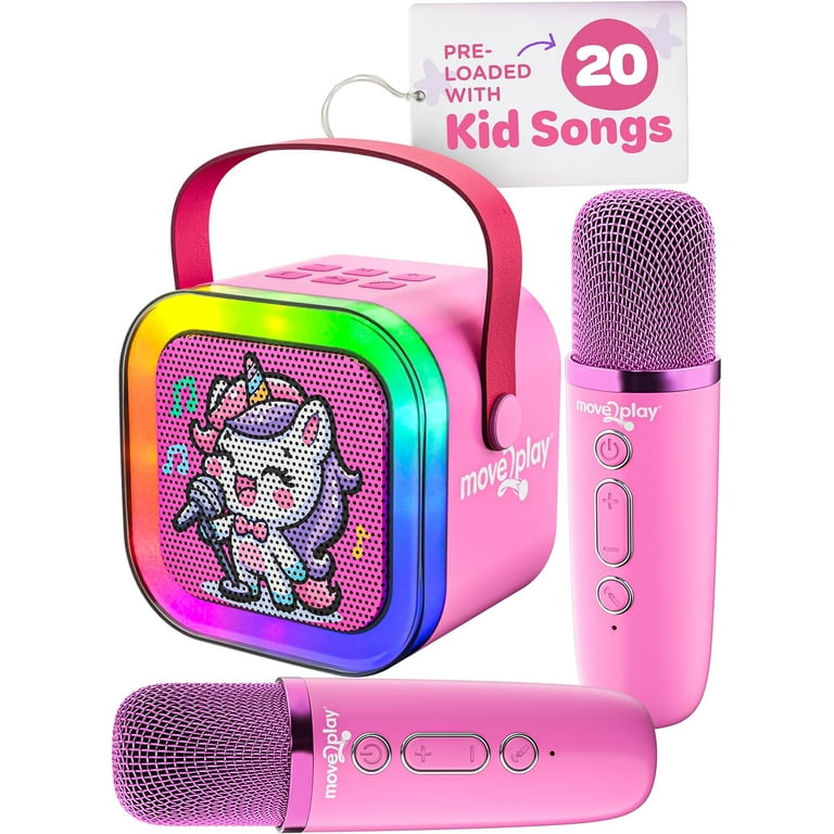 Move2Play Mini Karaoke Machine for Kids | includes 20+ Kids Songs