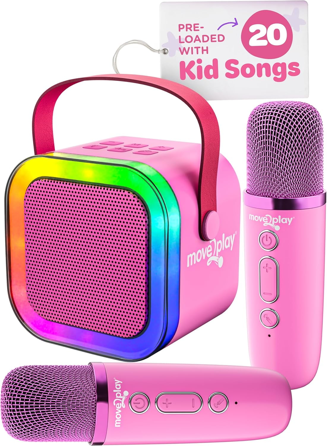 Move2Play Mini Karaoke Machine for Kids | includes 20+ Kids Songs