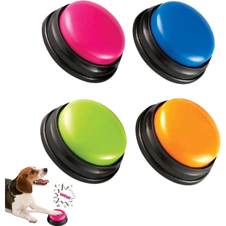 MoveCatcher 4-Piece Dog Communication Button Set with Clear Voice Playback for Pets, Multi-color