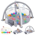 thumbnail image 1 of Babyeap Baby Play Gym Mat,Baby Play Activity Mat with 5 Detachable Toys and 30Ocean Ball,Newborn Infant Baby Essentials Gift,Gray, 1 of 7