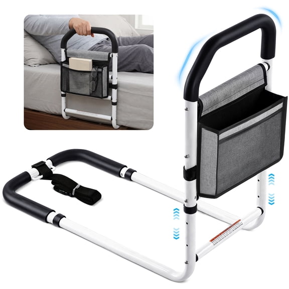 COSYWILL Bed Rails for Adults, Adjustable Bed Cane for Seniors, Bed Assist Rail with Non-Slip Handle & Storage Pocket Supports up to 330 lbs