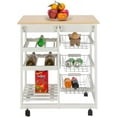 Moveable Kitchen Cart Rolling Wood Kitchen Island Storage Trolley