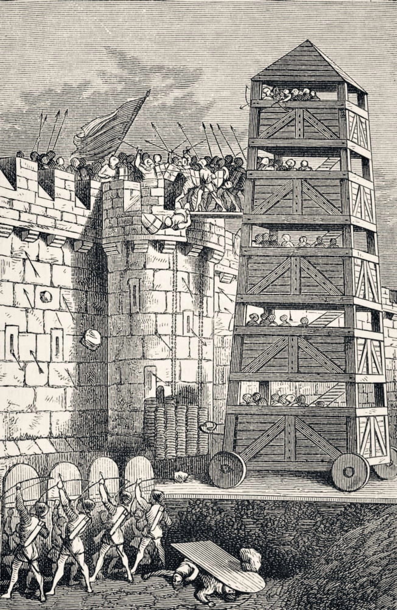 Moveable Seige Tower Used In Attacks Against Castles From The National And Domestic History Of England By William Aubrey Published London Circa 1890 Canvas Art - Ken Welsh Design Pics (11 x 18)