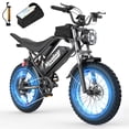 thumbnail image 1 of Moveloop Adult Electric Bike, 750W Motor 20" Fat Tire Ebike, 48V 15.6AH 28MPH E-Bike, Max 70 Miles Range, Full Suspension, NFC Unlock, UL 2849, 1 of 9