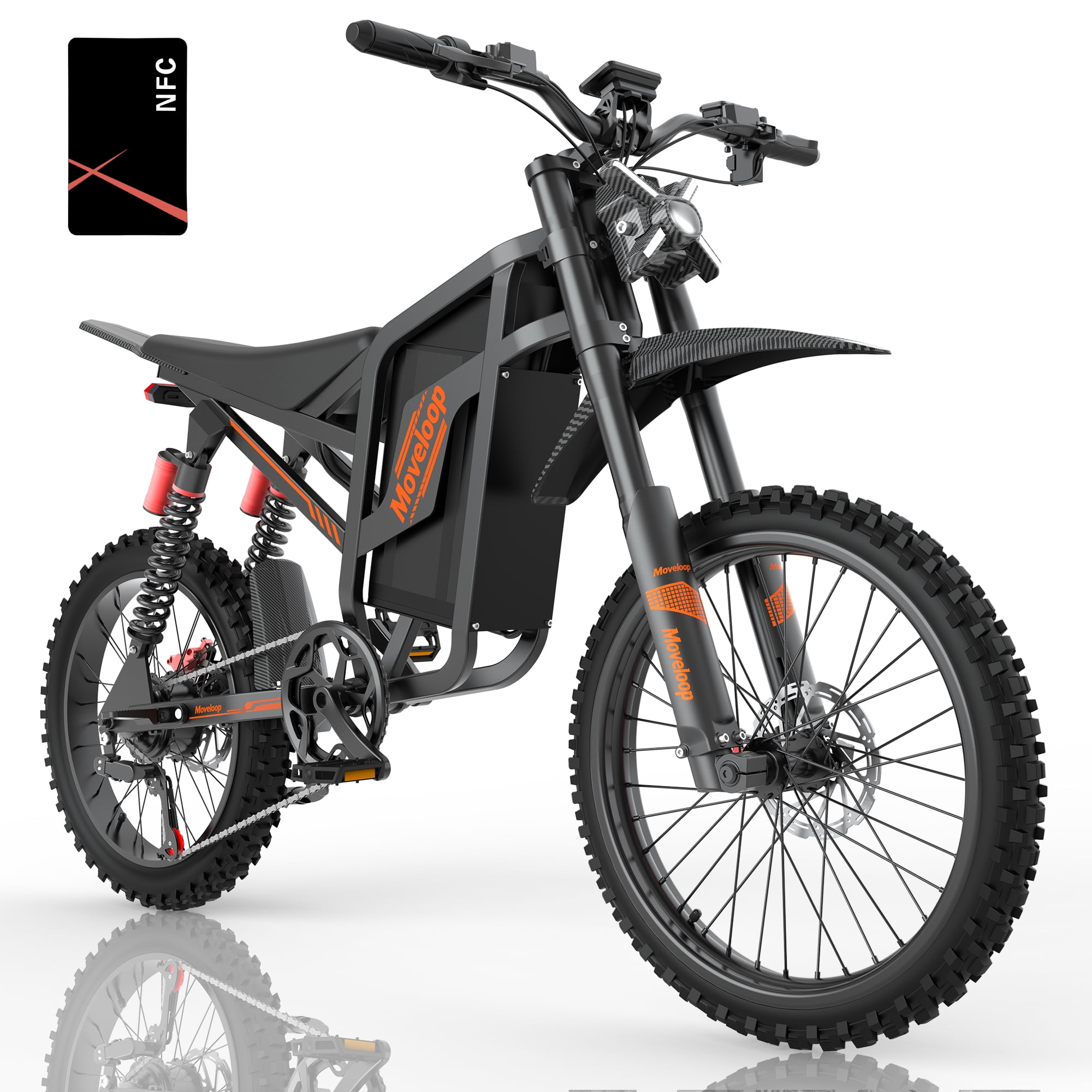 Moveloop Electric Bikes for Adults, 3000W Peak 35MPH Dirt Ebike, 48V 22.4AH Battery, 19" Off-Road Tire Electric Mountain Bike, UL2849, NFC Unlock