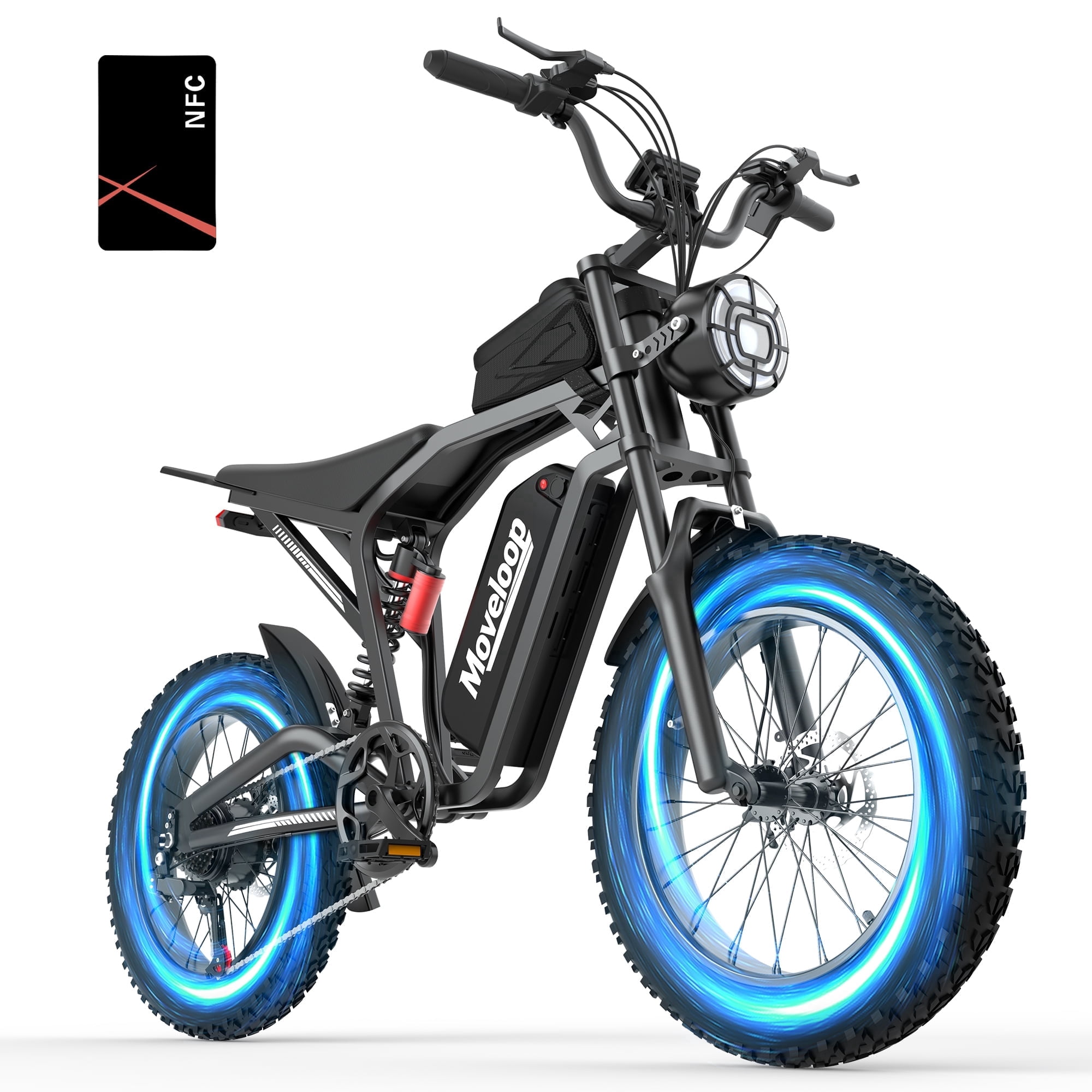 Moveloop Electric Bike, 20"x4.0" Fat Tire Ebikes for Adults, 1500W Peak 31 MPH Electric Mountain Bike, 48V 20 AH Battery, 7-Speed, UL 2849