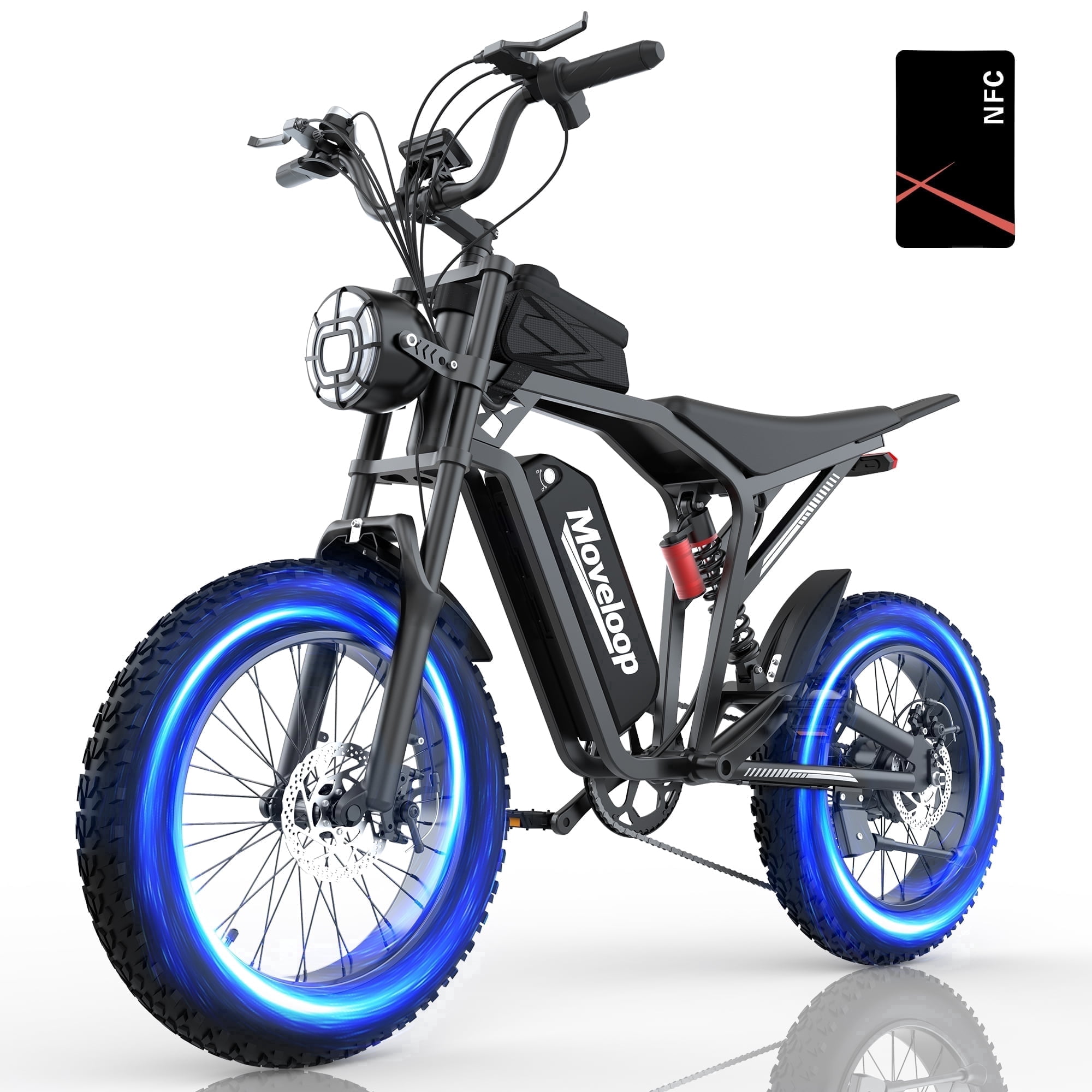 Moveloop T1 Mini Electric Bike for Adults 1500W Motor Ebike, 20"x 4.0" Fat Tire Electric Bicycle, 48V 15.6AH Mountain Bike UL2849