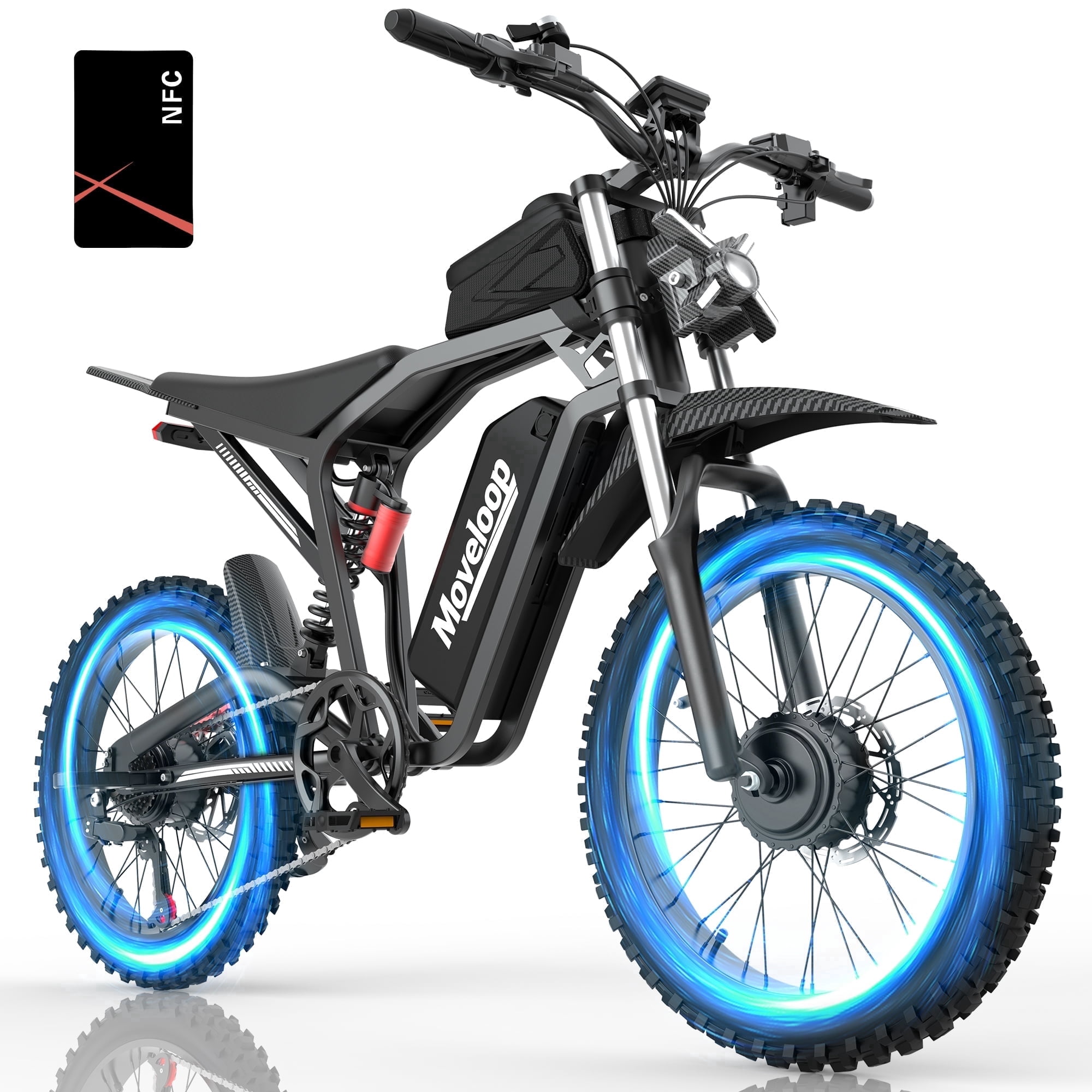Moveloop T1 Ulrta Electric Bike for Adults 1500W Motor Ebike, 17"x 3.0" Fat Tire Electric Bicycle, 48V 20AH Mountain Bike UL2849
