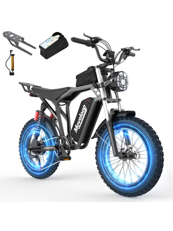 T2 Ebikes for Adults, 750W Motor 28MPH Electric Bike, Up to 70 Miles Range, 48V 15.6Ah Battery 20" Fat Tire Mountain E-Bike, Full Suspension, NFC Unlock, Class 3