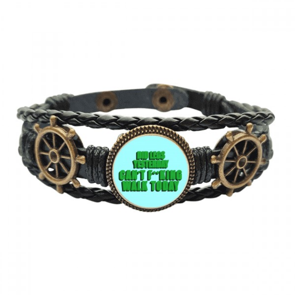 Movement Affecting Consequences Response Leather Braided Ocean Bracelet Wristband