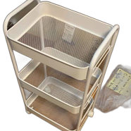 4 Layer Storage Rack Kitchen Square Rotating Storage Baskets Floor ...
