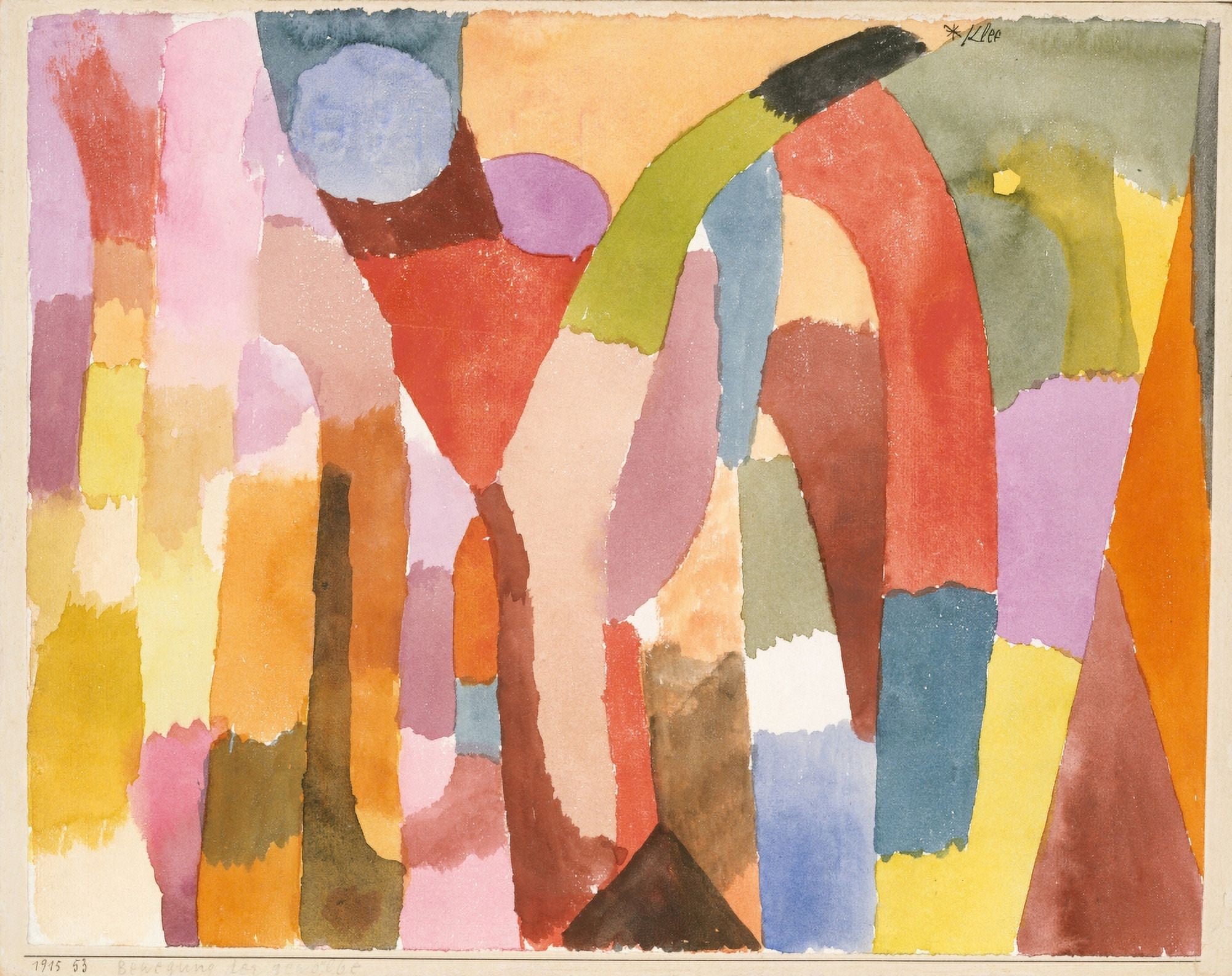 Movement of Vaulted Chambers 1915 Canvas Art - Paul Klee (24 x 36)