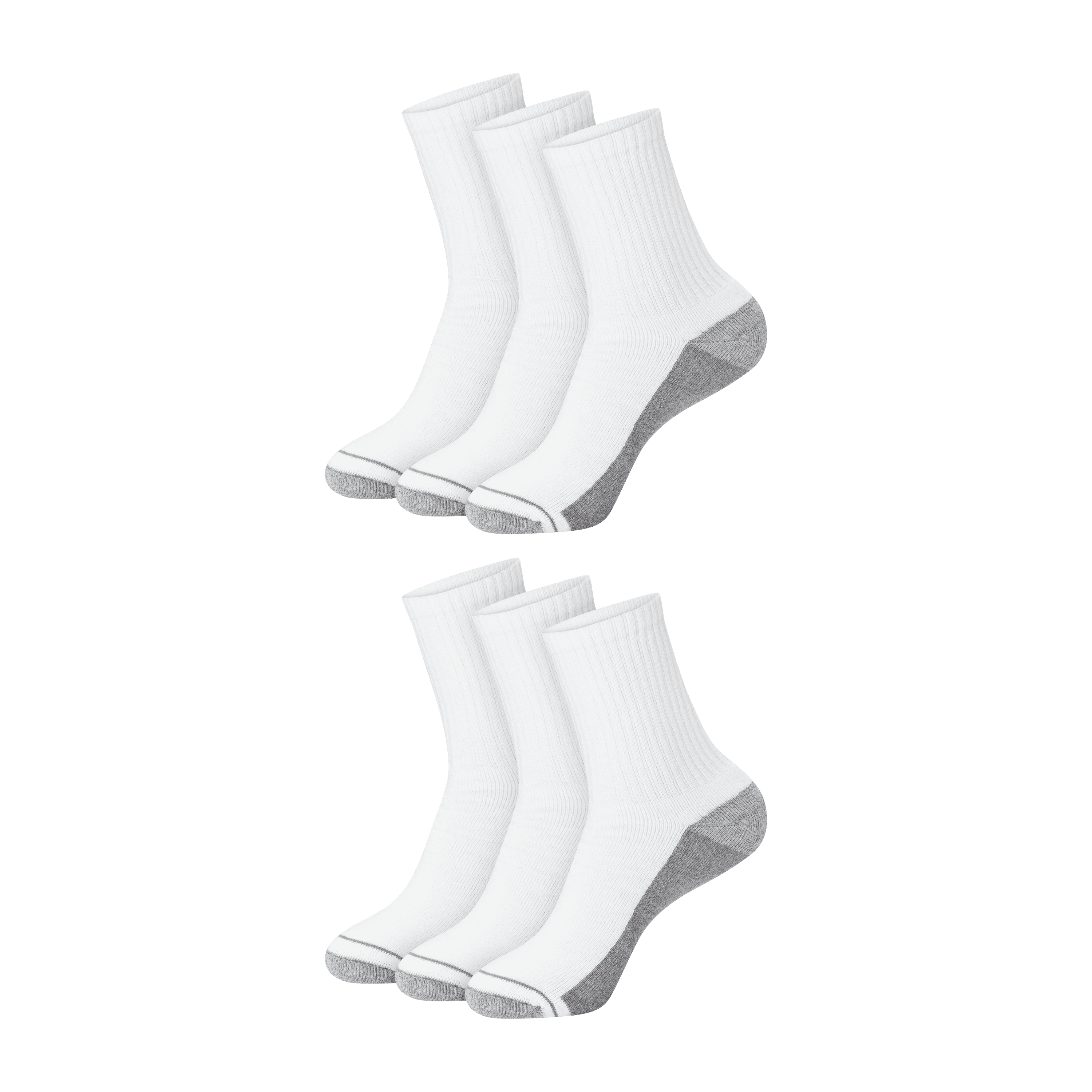 Hanes Mens Mid-Crew Socks, Max Cushion, Cool Comfort, 6-Pack, Size 6-12