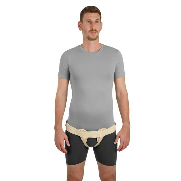 Uriel Double Sided Inguinal Hernia Support Truss Belt with Compression Pad (M)