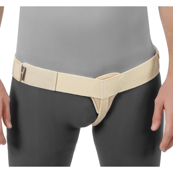 Movibrace Inguinal Groin Hernia Brace Unisex Beige | Left, Right or Double | (Left, Large)