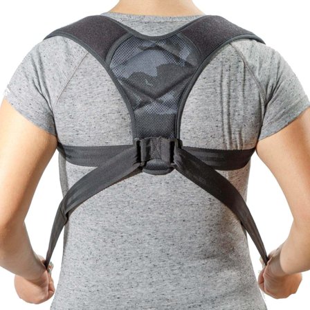 Movibrace Posture Corrector Back Support Brace, Adjustable Shoulder Support, Black (S/L)