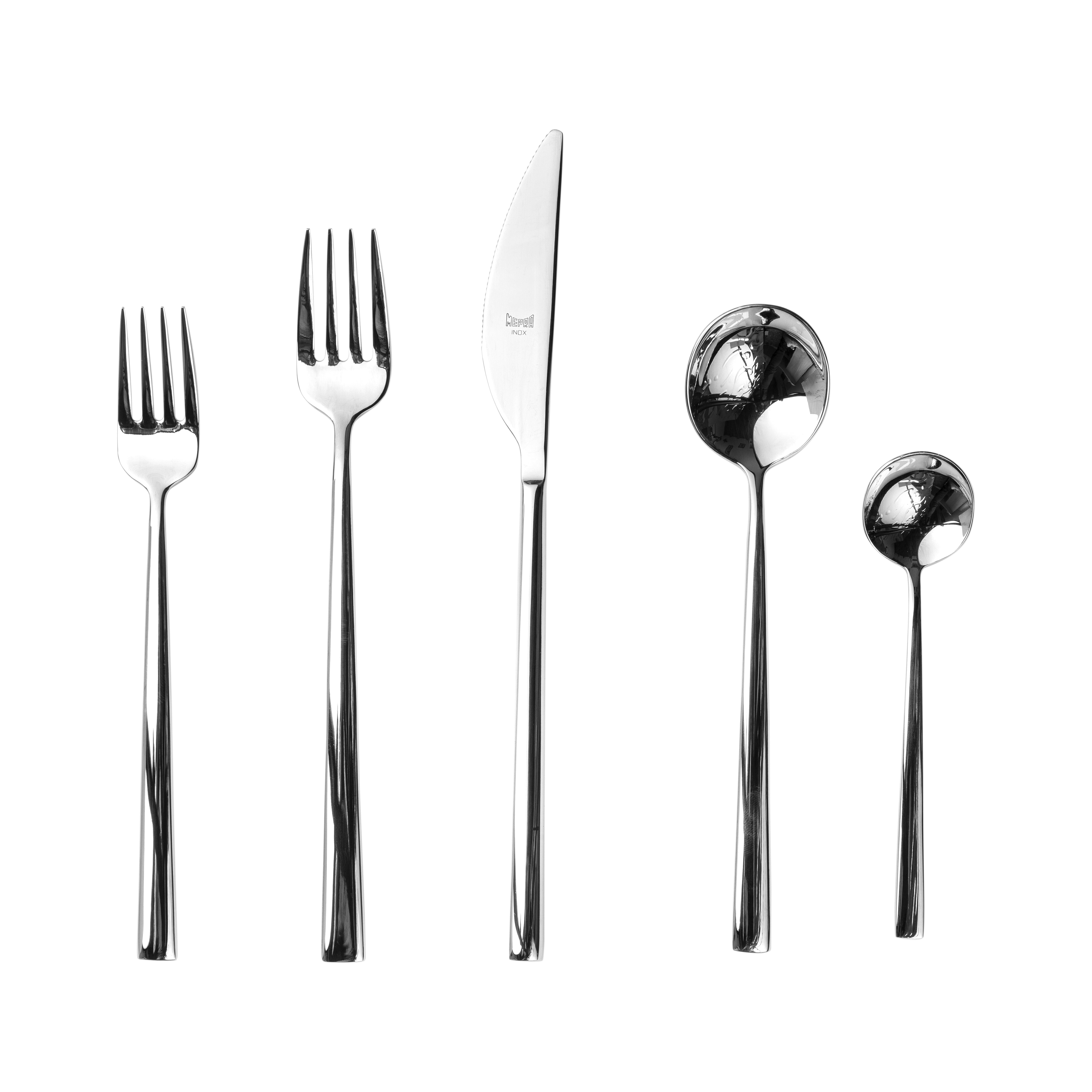 Luxury Mepra Movida 5-Piece Polished Stainless Steel Flatware Set