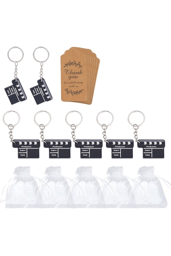 Movie 36 Set Night Party Favors Bulk Clapboard Key Chain Theater Gifts Theatre Keychains Directors Clapboard Movie Themed Keychains