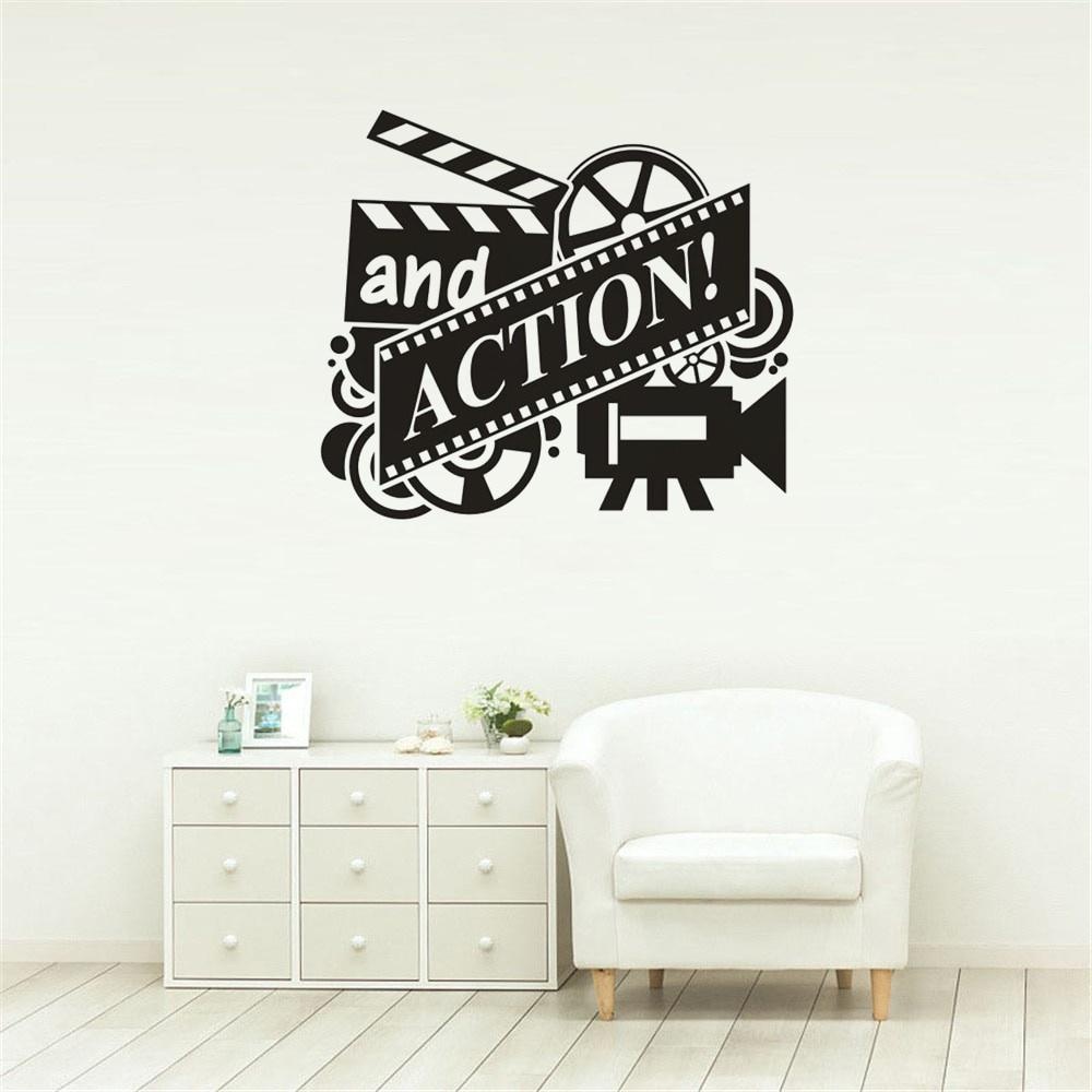 Movie Action Vinyl Sticker Murals Cinema Film Reel&nbsp;Movie Theater Decor 66x57cm