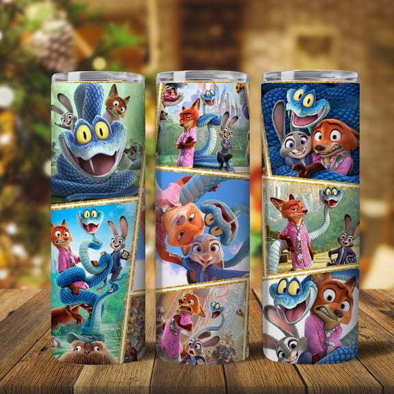 Movie Bunny and Fox Characters 20oz Tumbler Png, Cartoon Couple Matching Png, Valentines Day Tumbler 20oz, Couple Fox and Bunny Tumbler Wrap