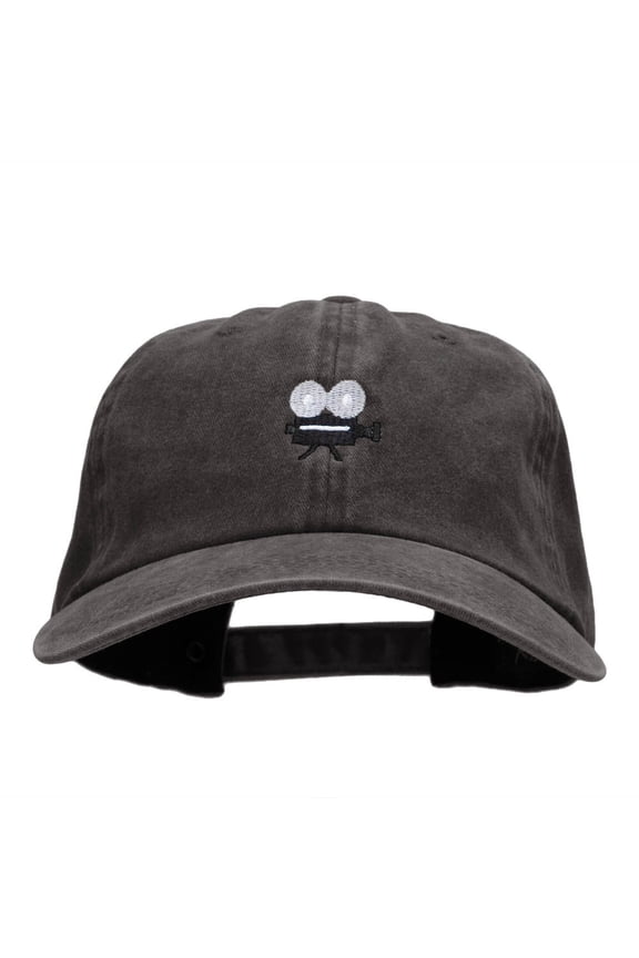 Movie Camera Embroidered Unstructured Cotton Cap - Black OSFM