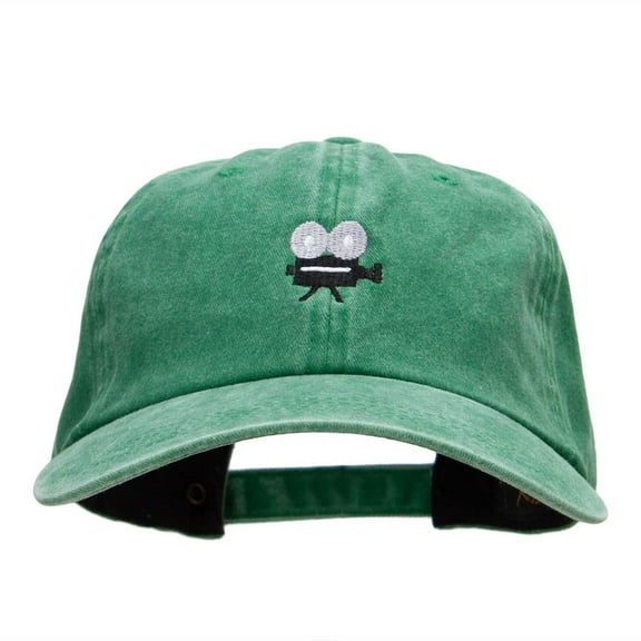 Movie Camera Embroidered Unstructured Cotton Cap - Kelly Green OSFM